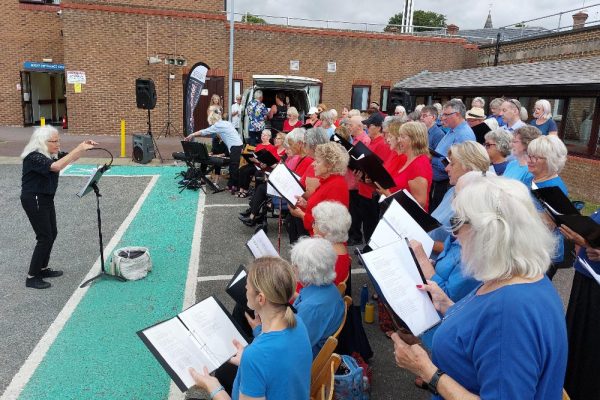 Bognor Regis Friends of the Hospital fete whole choir side on