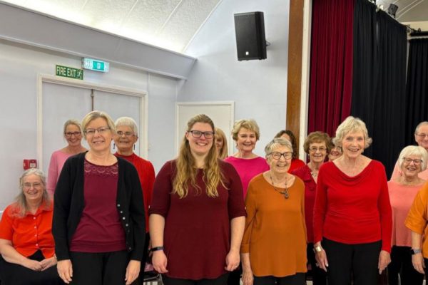 Coda Choir sopranos at Christmas event